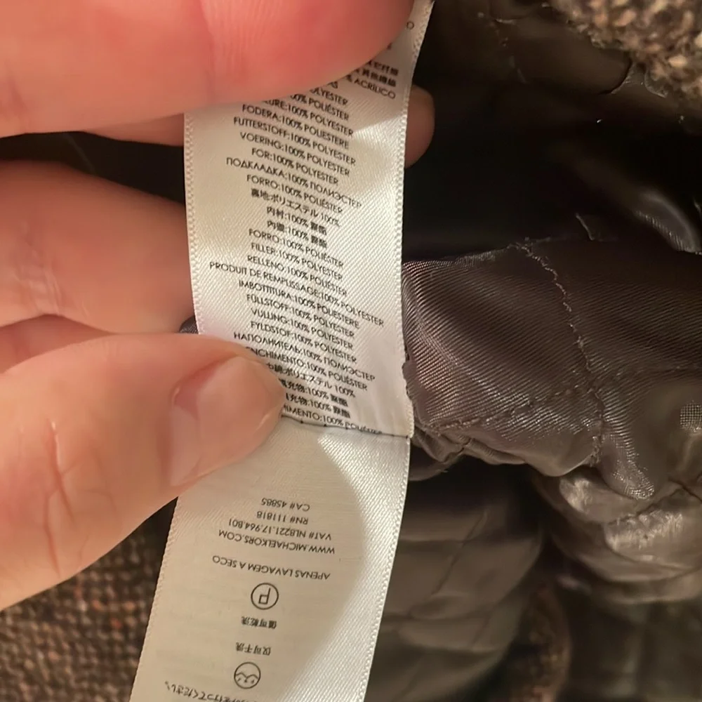 Sold Micheal kors tweed peacoat jacket with vegan leather but real fur looks - Picture 7 of 8